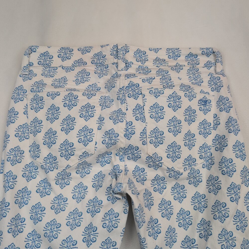 Vineyard Vines Blue Tile Print Skinny Jeans Women's Size 4 - Picture 8 of 12